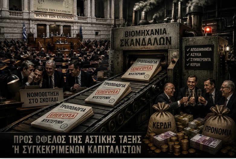 Νυχτερινές “ντροπολογίες”: Η Βουλή ως «βιομηχανία» εξυπηρετήσεων γενικά της αστικής τάξης, είτε συγκεκριμένων καπιταλιστών