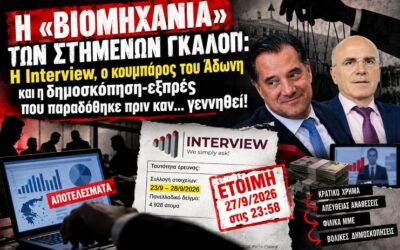 Η «βιομηχανία» των στημένων γκάλοπ: Η Interview, ο κουμπάρος του Άδωνη και η δημοσκόπηση-εξπρές που παραδόθηκε πριν καν… γεννηθεί!