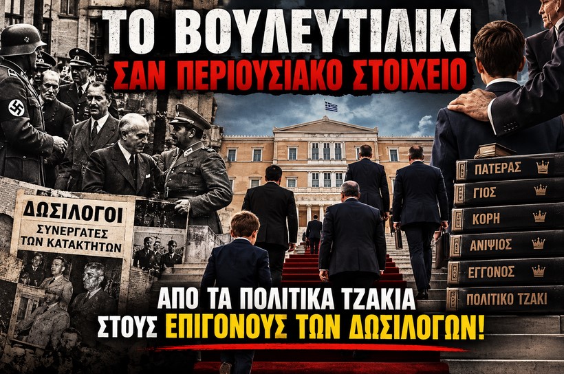 Το βουλευτιλίκι σαν περιουσιακό στοιχείο: Από τα πολιτικά τζάκια στους επίγονους των δωσιλόγων!